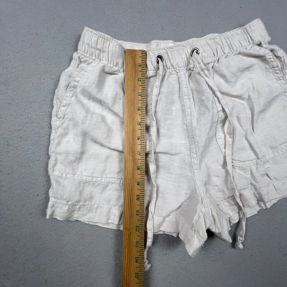 C&C California Linen Shorts Womens S Beige Elastic Drawstring Casual Beach Boho - Picture 4 of 7